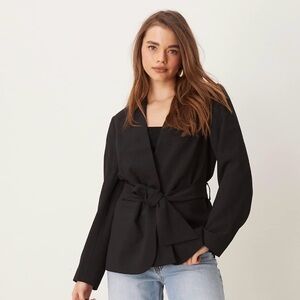 ASOS Classic Black Blazer with Tie Waist